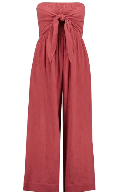 BISHOP + YOUNG ELVIA TIE FRONT JUMPSUIT IN CHAI