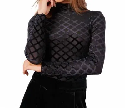 BISHOP + YOUNG SPENCE VELVET BURNOUT TOP IN BLACK