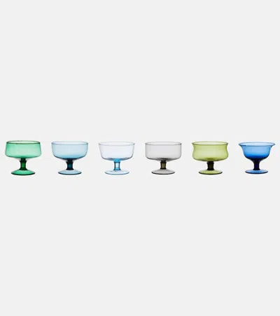 BITOSSI DISEGUALE SET OF 6 GLASS DESSERT BOWLS