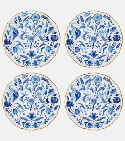 BITOSSI MARINO SET OF 4 PORCELAIN DINNER PLATES