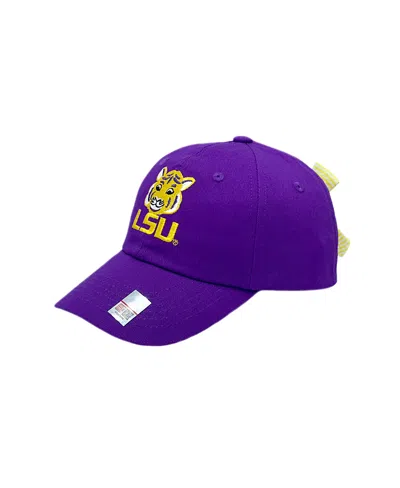 BITS & BOWS GIRLS' OFFICIALLY LICENSED LSU BOW BASEBALL HAT - BABY, LITTLE KID, BIG KID