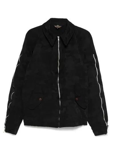 BLACK COMME DES GARÇONS PATTERNED-JACQUARD JACKET