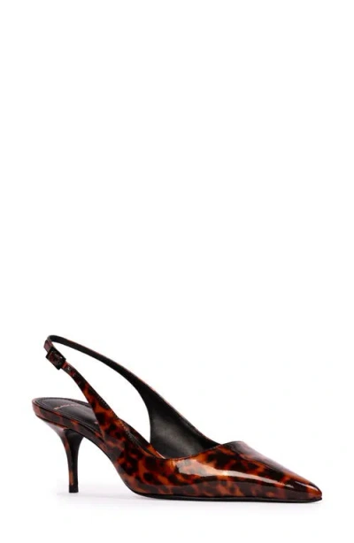 BLACK SUEDE STUDIO BLACK SUEDE STUDIO ALLOY POINTED TOE SLINGBACK PUMP