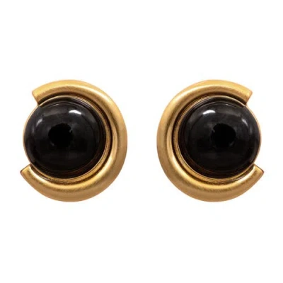 BLACK SUEDE STUDIO BLACK SUEDE STUDIO BUTTON EARRING