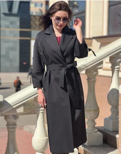 BLACK WOMENS TRENCH COAT, SIZE 8 10 12 14 16,BLACK STONE