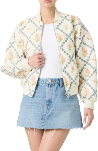 BLANKNYC BLANKNYC EMBROIDERED QUILTED COTTON BOMBER JACKET