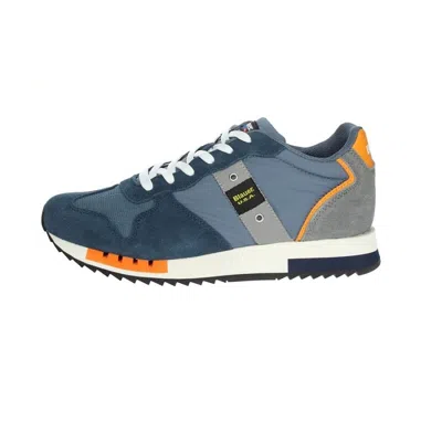 BLAUER HERRENSCHUHE BLAUER SNEAKERS QUEENS MARINEBLAU ORANGE