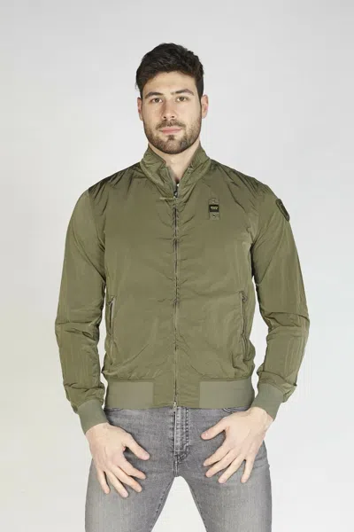 BLAUER JACKE HERREN BOMBERJACKE BLAUER 20SBLUC04009 GRÜN MIL. FRÜHLING / SOMMER