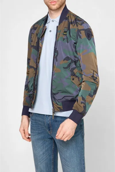 BLAUER JACKE HERREN BOMBERJACKE BLAUER 20SBLUC04089 TARNUNG FRÜHLING/SOMMER