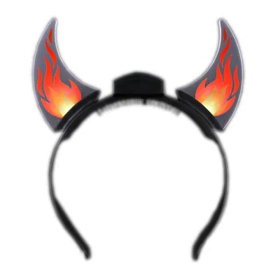 BLINKEE ANIMATED LIGHT UP DANCING FLAMES DEVIL ACRYLIC HORN HEADBAND