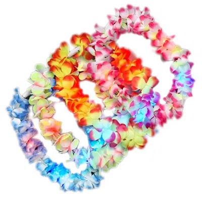 BLINKEE ASSORTED COLOR HAWAIIAN LEIS- PACK OF 12