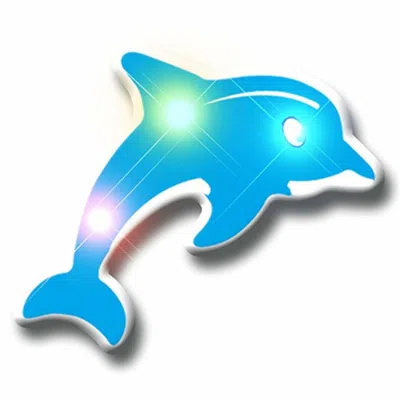 BLINKEE BLUE DOLPHIN FLASHING BODY LIGHT LAPEL PINS