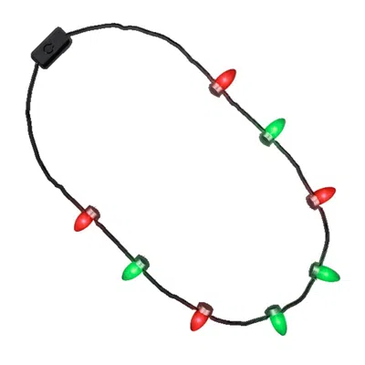 BLINKEE FLASHING CHRISTMAS LIGHTS NECKLACE RED & GREEN