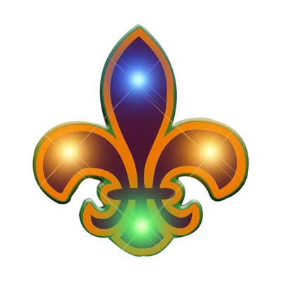 BLINKEE FLEUR DE LIS FLASHING BODY LIGHT LAPEL PINS