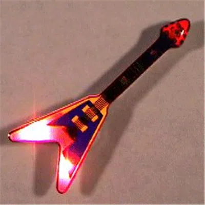 BLINKEE FLYING V GUITAR FLASHING BODY LIGHT LAPEL PINS