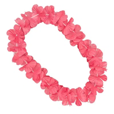 BLINKEE HAWAIIAN FLOWER LEI NECKLACE, PINK