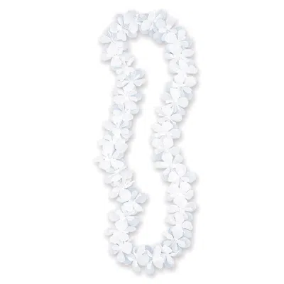BLINKEE HAWAIIAN FLOWER LEI NECKLACE, WHITE