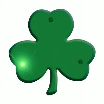 BLINKEE JADE SHAMROCK FLASHING BODY LIGHT LAPEL PINS