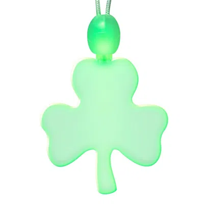 BLINKEE LARGE GREEN SHAMROCK LED ACRYLIC NECKLACE