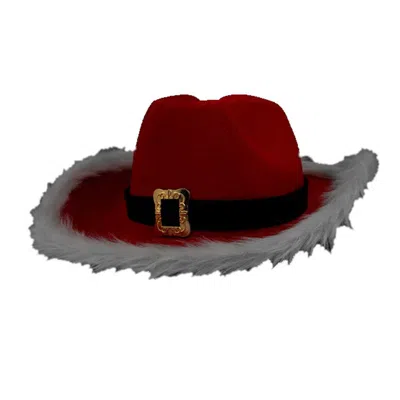 BLINKEE LED FLASHING CHRISTMAS COWBOY RED SANTA CLAUSE WESTERN HOLIDAY HAT