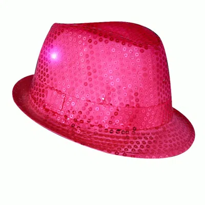 BLINKEE LED FLASHING FEDORA HAT WITH SEQUINS PINK