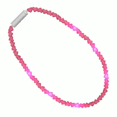 BLINKEE LED HEARTS LOVE BEAD NECKLACE PINK