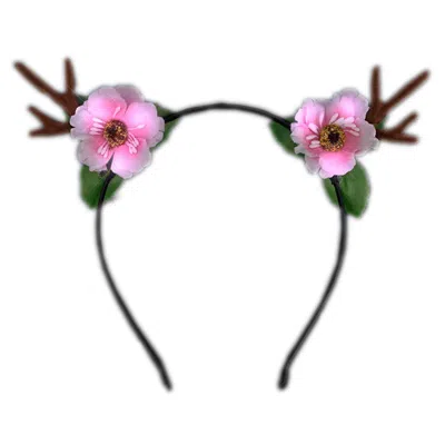 BLINKEE LIGHT UP FLOWER DEER LIGHTED ANTLER HEADBAND WHITE