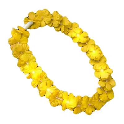 BLINKEE LIGHT UP HAWAIIAN FLOWER LEI NECKLACE YELLOW