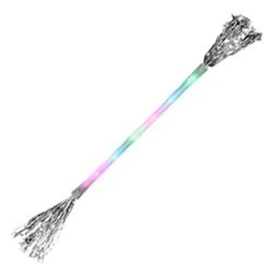BLINKEE LIGHT UP TWIRLING BATON WAND WITH SILVER TINSEL
