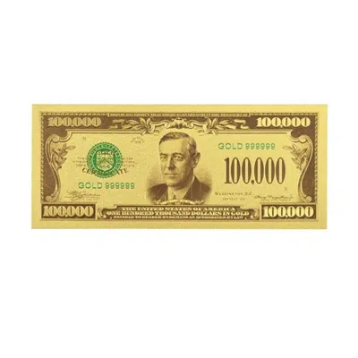 BLINKEE ONE HUNDRED THOUSAND US DOLLARS 24K GOLD PLATED COLLECTIBLE FAKE BANKNOTES FOR DECORATION