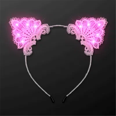 BLINKEE PINK LED LACE CAT ANIMAL EARS HEADBAND