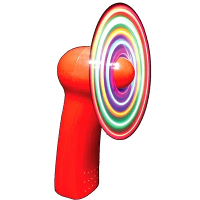BLINKEE PORTABLE LIGHT UP MINI COOLING FAN WITH RED HANDLE BATTERY OPERATED FOR HOT WEATHER