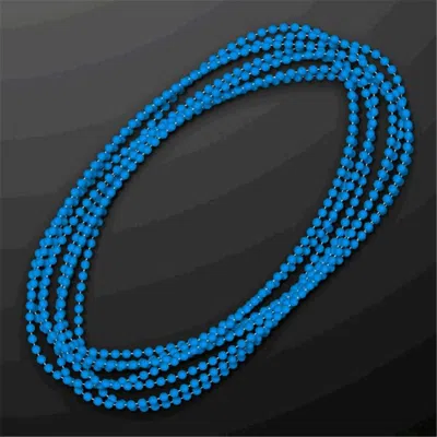 BLINKEE SMOOTH ROUND OPAQUE BEAD MARDI GRAS NECKLACE, BLUE - PACK OF 12