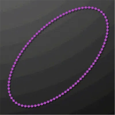 BLINKEE SMOOTH ROUND OPAQUE BEAD MARDI GRAS NECKLACE, PURPLE - PACK OF 12