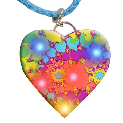 BLINKEE TIE DYE HEART NECKLACE FLASHING BODY LIGHT LAPEL PINS