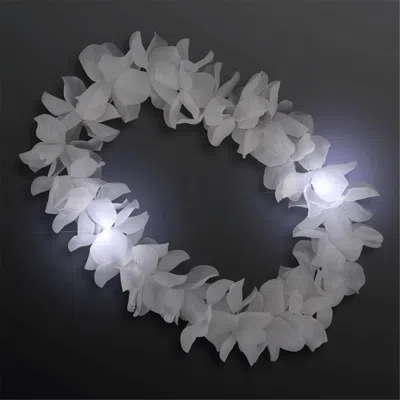 BLINKEE WHITE FLASHING HAWAIIAN LEI NECKLACE