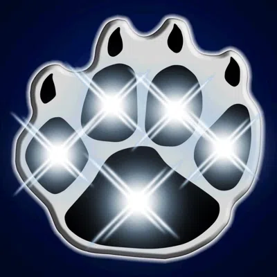 BLINKEE WHITE PAWPRINT FLASHING BODY LIGHT LAPEL PINS