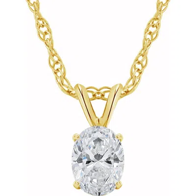 BLISS DIAMOND BLISS DIAMOND 1/3CT CERTIFIED LAB GROWN OVAL DIAMOND SOLITAIRE PENDANT GOLD NECKLACE
