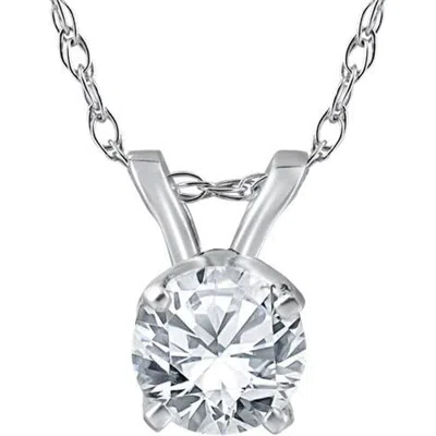 BLISS DIAMOND BLISS DIAMOND 1/3CT SOLITAIRE DIAMOND PENDANT 14K GOLD NECKLACE LAB GROWN