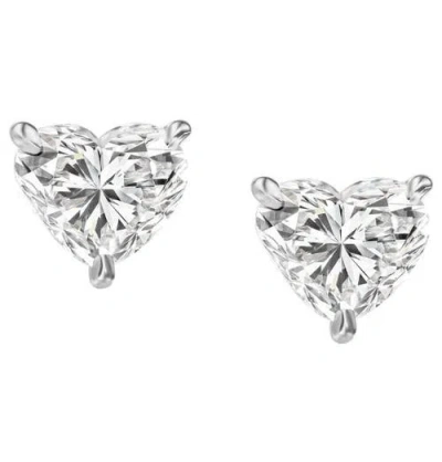 BLISS DIAMOND BLISS DIAMOND 2CT TW HEART SHAPE DIAMOND STUDS LAB GROWN 14K GOLD