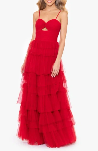 BLONDIE NITES BLONDIE NITES TIERED RUFFLE TULLE GOWN