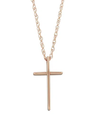 BLOOMINGDALE'S CROSS PENDANT NECKLACE IN 14K ROSE GOLD, 18