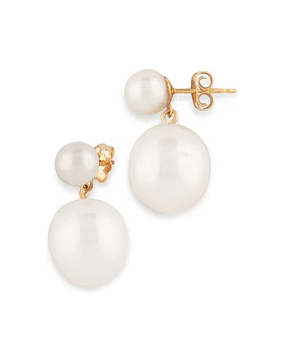 BLOOMINGDALE'S CULTURED FRESHWATER PEARL DROP EARRINGS IN 14K YELLOW GOLD