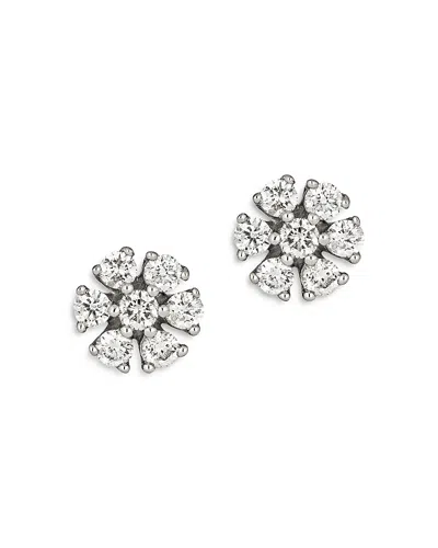 BLOOMINGDALE'S DIAMOND FLOWER STUD EARRINGS IN 14K WHITE GOLD, 0.25 TCW