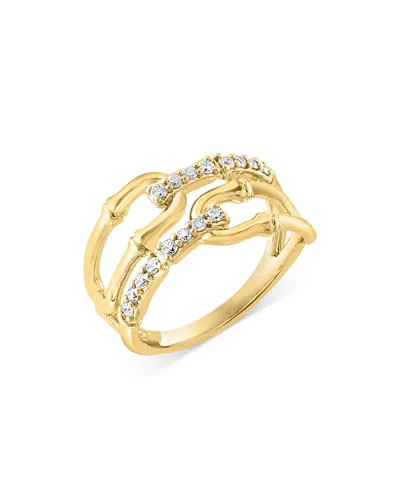 BLOOMINGDALE'S DIAMOND LINK RING IN 14K GOLD, 0.25 TCW