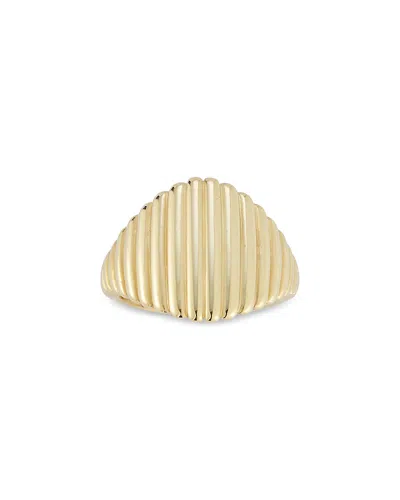 BLOOMINGDALE'S FINE COLLECTION 14K YELLOW GOLD GRADUATED RIBBED SIGNET RING