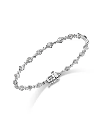 BLOOMINGDALE'S FINE COLLECTION DIAMOND BEZEL BRACELET IN 14K WHITE GOLD, 1.0 TCW