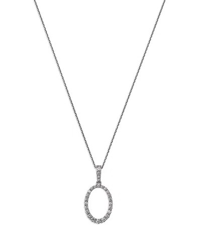 BLOOMINGDALE'S FINE COLLECTION DIAMOND CIRCLE PENDANT NECKLACE IN 14K WHITE GOLD, 0.50 TCW