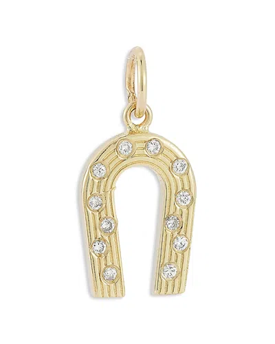 BLOOMINGDALE'S FINE COLLECTION DIAMOND HORSESHOE PENDANT IN 14K YELLOW GOLD, 0.08 TCW