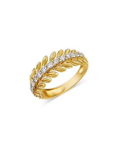 BLOOMINGDALE'S FINE COLLECTION DIAMOND LEAF BAND IN 14K YELLOW GOLD, 0.52 CT. T. W